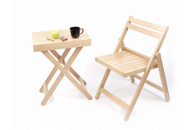 Складной стул Даччи натур неокрашенный шлифованный-2