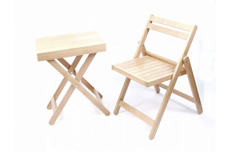 Складной стул Даччи натур неокрашенный шлифованный-3