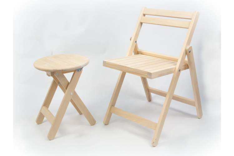 Складной стул Даччи натур неокрашенный шлифованный-4