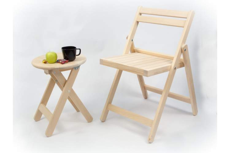 Складной стул Даччи натур неокрашенный шлифованный-5