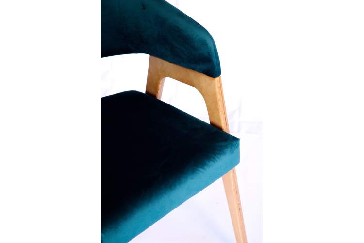 Стул-кресло Бакки натур/ синий-5