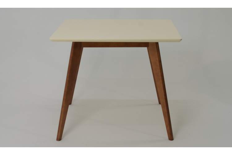 Стол Сканди М 90 орех/слоновая кость со стульями Франк орех велюр коричневый-4