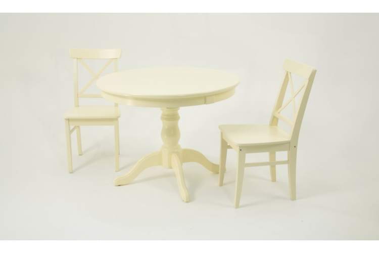 Обеденная группа Брамос К 100 слоновая кость со стульями Ингольф слоновая кость-1