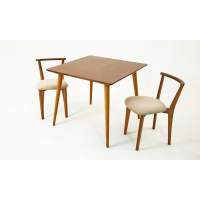 Стол Монте М 100 орех со стульями Франк орех велюр бежевый