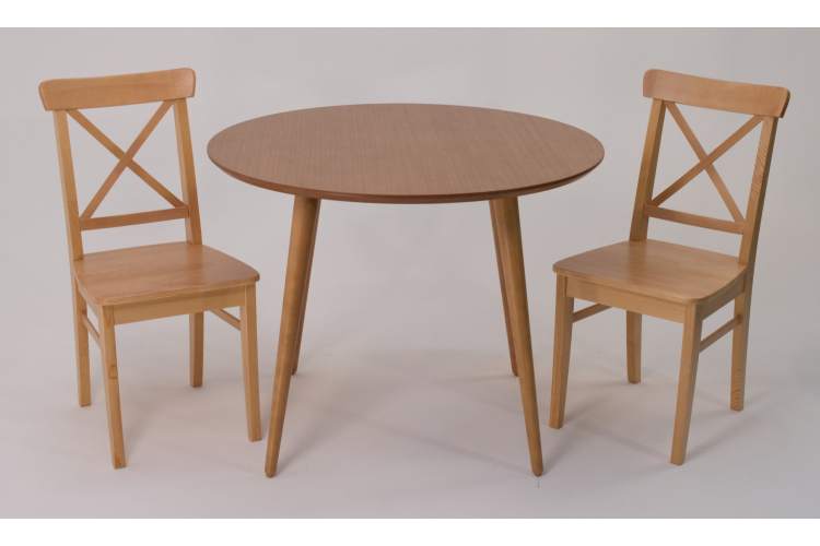 Стол Монте К 90 натур со стульями Ингольф натур-2