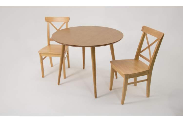 Стол Монте К 90 натур со стульями Ингольф натур-1