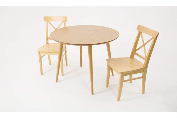 Стол Монте К 90 натур со стульями Ингольф натур