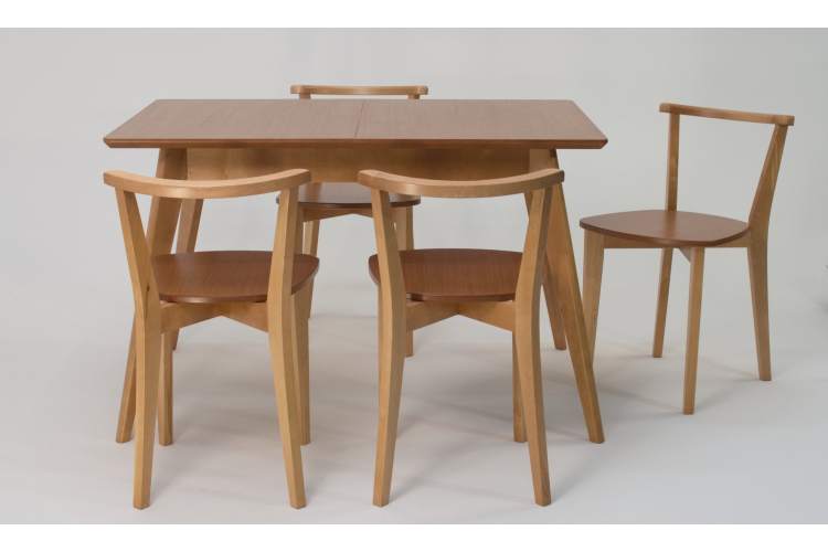 Стол Сканди 120 натур со стульями Франк натур-3