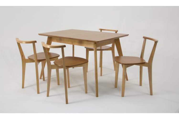 Стол Сканди 120 натур со стульями Франк натур-2