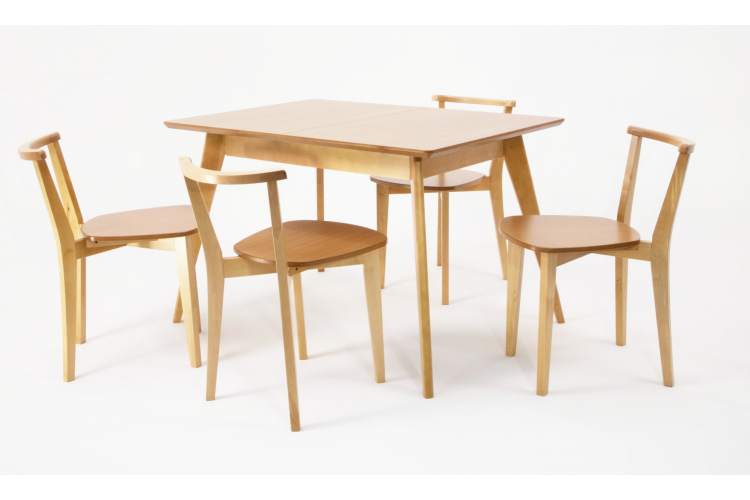 Стол Сканди 120 натур со стульями Франк натур