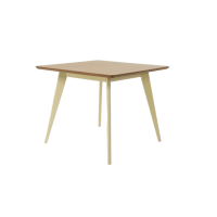 Стол Сканди М 90, Слоновая кость/Натуральное дерево