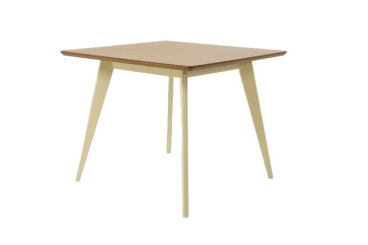 Стол Сканди М 90, Слоновая кость/Натуральное дерево