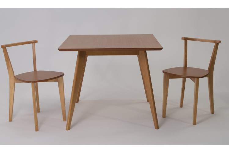 Стол Сканди М 100 натур со стульями Франк натур-2