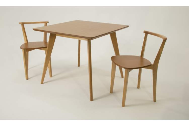 Стол Сканди М 100 натур со стульями Франк натур-1
