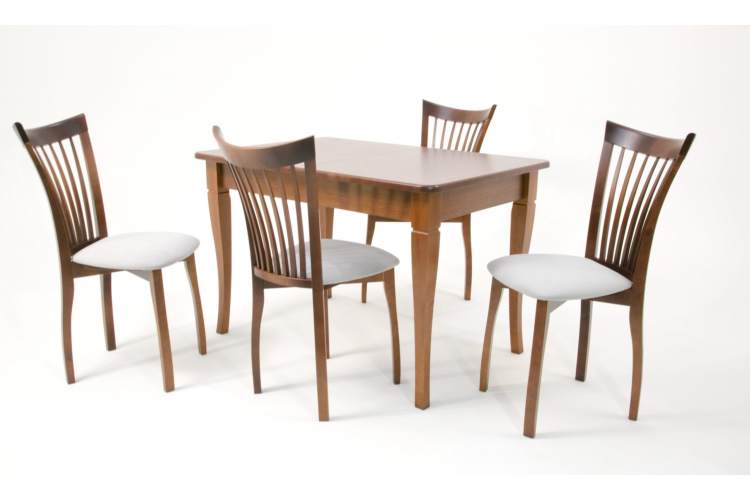 Обеденная группа Моцарт 120 со стульями Миранда орех/серый