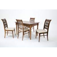 Обеденная группа Верди 120 со стульями Рич/ ромб бежевый, Орех