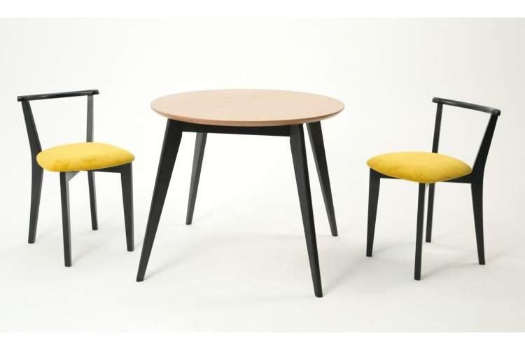 Стол Сканди К 90 чёрное дерево/натур-5