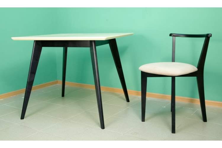 Стол Сканди М 100 чёрное дерево/слоновая кость-4