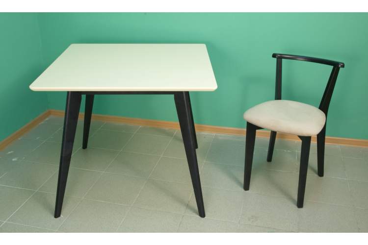 Стол Сканди М 100 чёрное дерево/слоновая кость-5