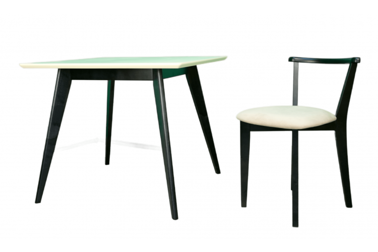 Стол Сканди М 100 чёрное дерево/слоновая кость-2