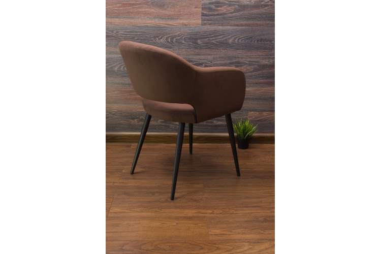 Стол Сканди К 90 орех с креслами Пичч велюр коричневый-8