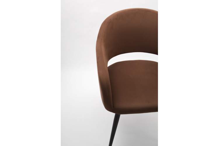 Стол Сканди К 90 орех с креслами Пичч велюр коричневый-6