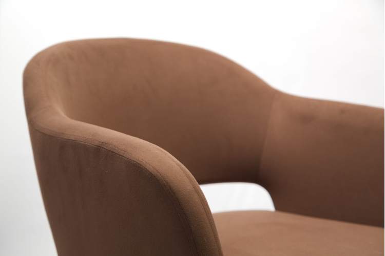 Стол Сканди К 90 орех с креслами Пичч велюр коричневый-3