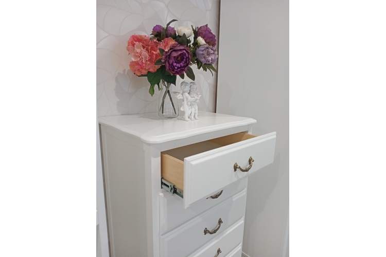 Комод Малонн Ави узкий 3 ящика Белый-1