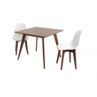 Стол Сканди М 90 орех со стульями Сашш орех белый