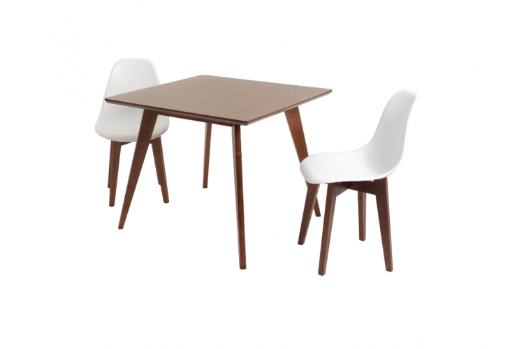 Стол Сканди М 90 орех со стульями Сашш орех белый