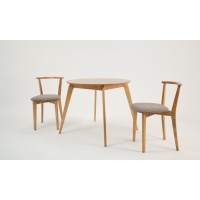Стол Arki К 90 натур со стульями Франк ПМ натур/гусиная лапка