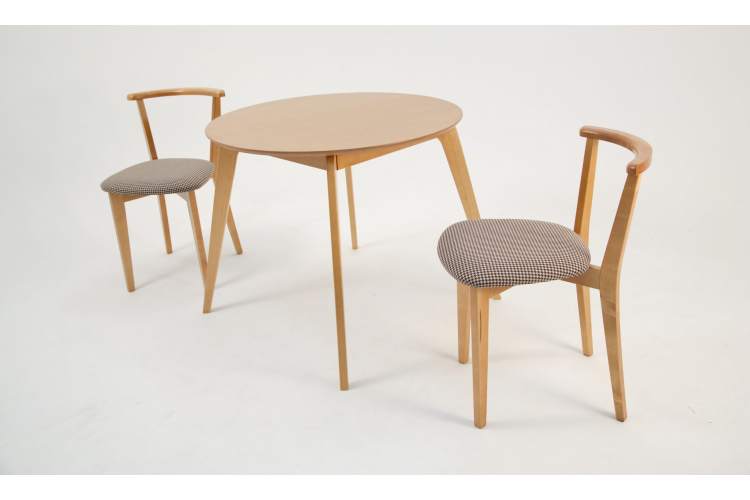 Стол Arki К 90 натур со стульями Франк ПМ натур/гусиная лапка-2