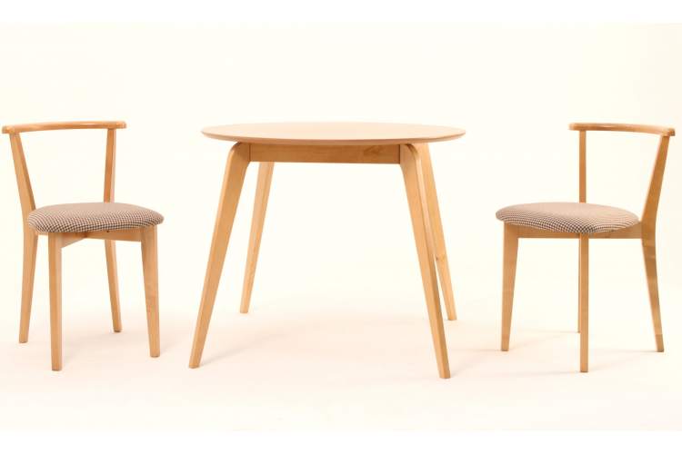 Стол Arki К 90 натур со стульями Франк ПМ натур/гусиная лапка-3