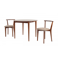 Стол Pawook К 100 орех со стульями Франк ПМ орех/бежевая рогожка
