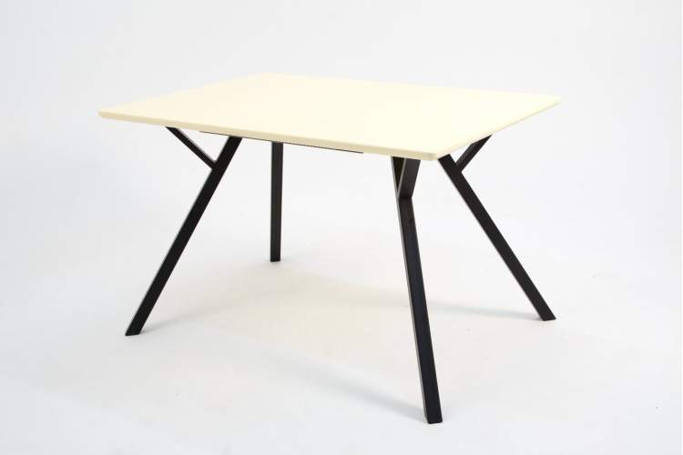 Стол Столли 120 чёрный /слоновая кость-1