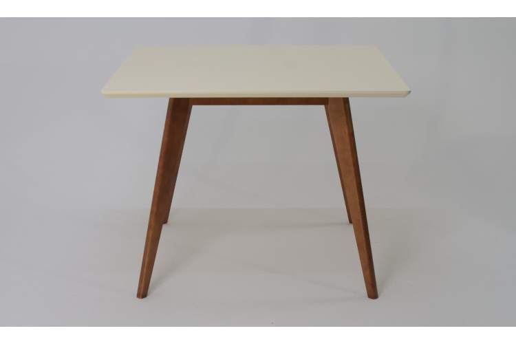 Стол Сканди М 100 орех/слоновая кость со стульями Франк слоновая кость велюр бежевый-4