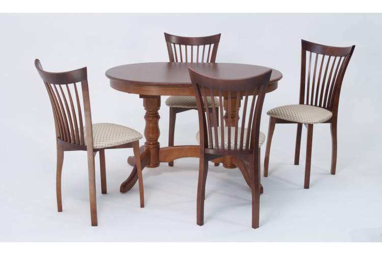 Обеденная группа стол Бизе со стульями Миранда,орех, ромб бежевый-1