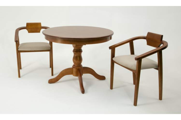 Обеденная группа Брамос К 100 орех со стульями Челси орех бежевый-1