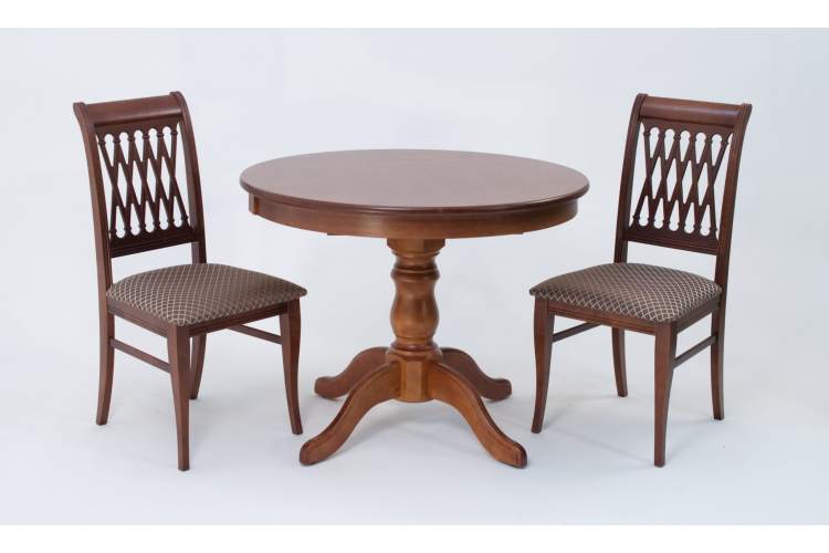 Обеденная группа Брамос К 100 орех со стульями Рич орех ромб коричневый-2