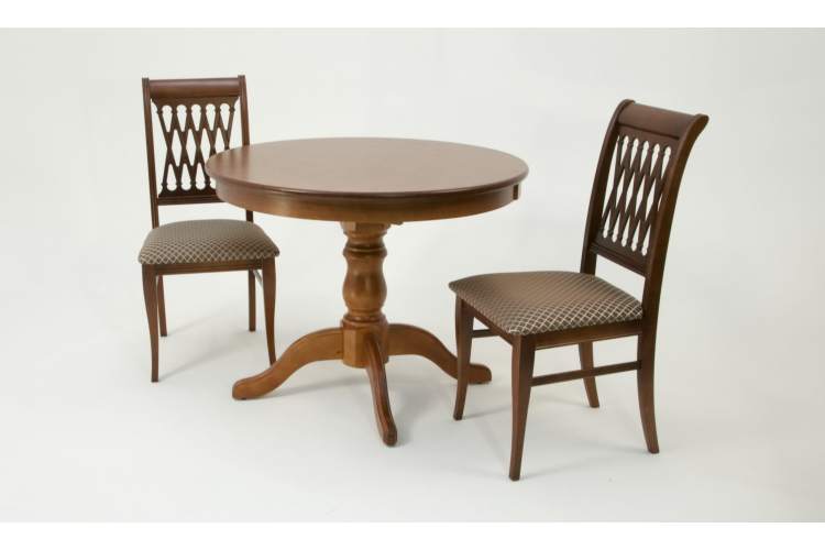 Обеденная группа Брамос К 100 орех со стульями Рич орех ромб коричневый-1