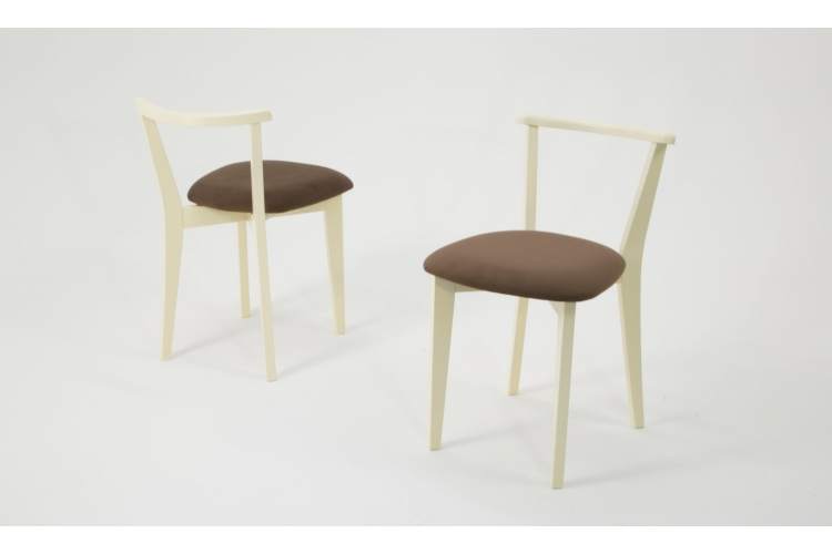 Стол Монте 120 слоновая кость со стульями Франк слоновая кость велюр коричневый-4