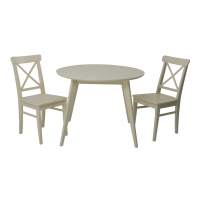 Стол Сканди К 90 слоновая кость со стульями Ингольф слоновая кость