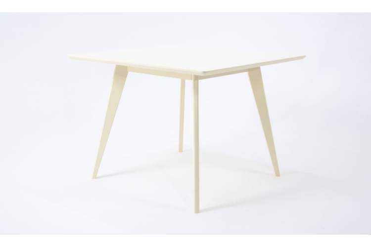 Стол Сканди М 90 слоновая кость со стульями Ингольф серый-3