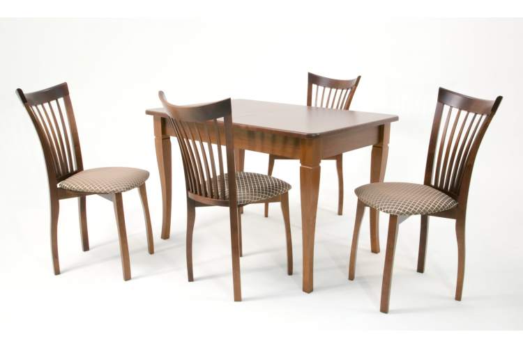 Обеденная группа Моцарт 120 со стульями Миранда орех/ ромб коричневый-2