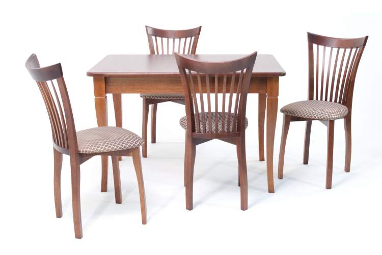 Обеденная группа Моцарт 120 со стульями Миранда орех/ ромб коричневый