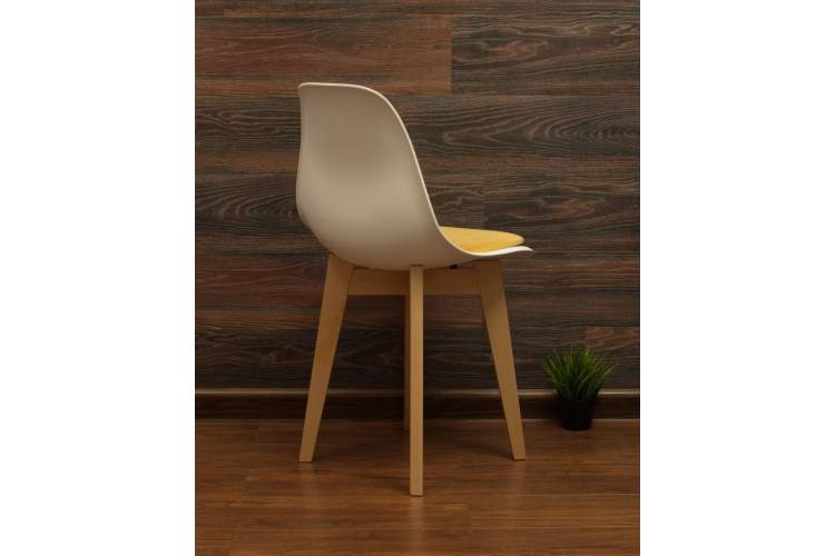 Стул Сашш натур /белый, горчичный-1