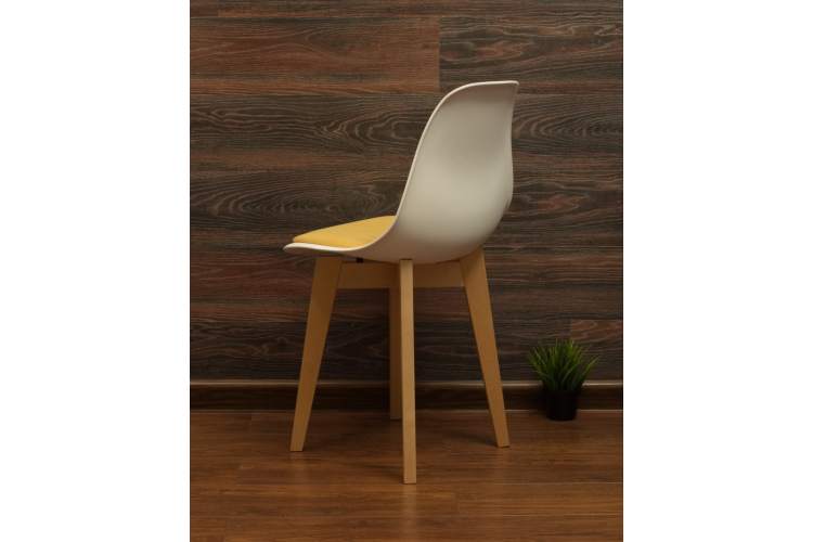 Стул Сашш натур /белый, горчичный-2