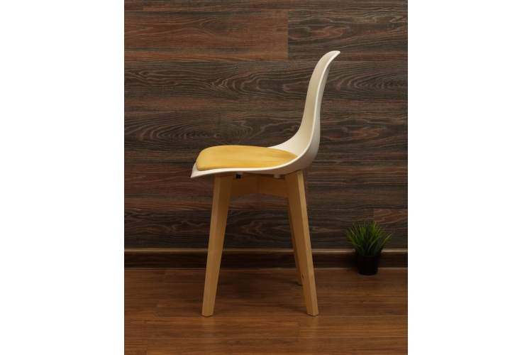 Стул Сашш натур /белый, горчичный-3