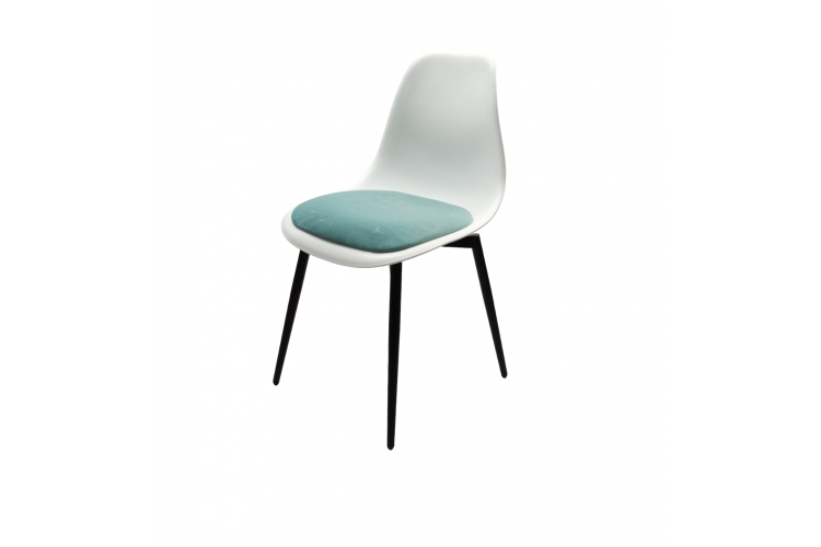 Стул Туссе чёрный /белый, бирюза