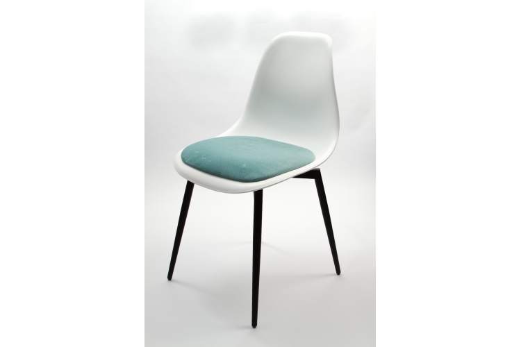 Стул Туссе чёрный /белый, бирюза-2